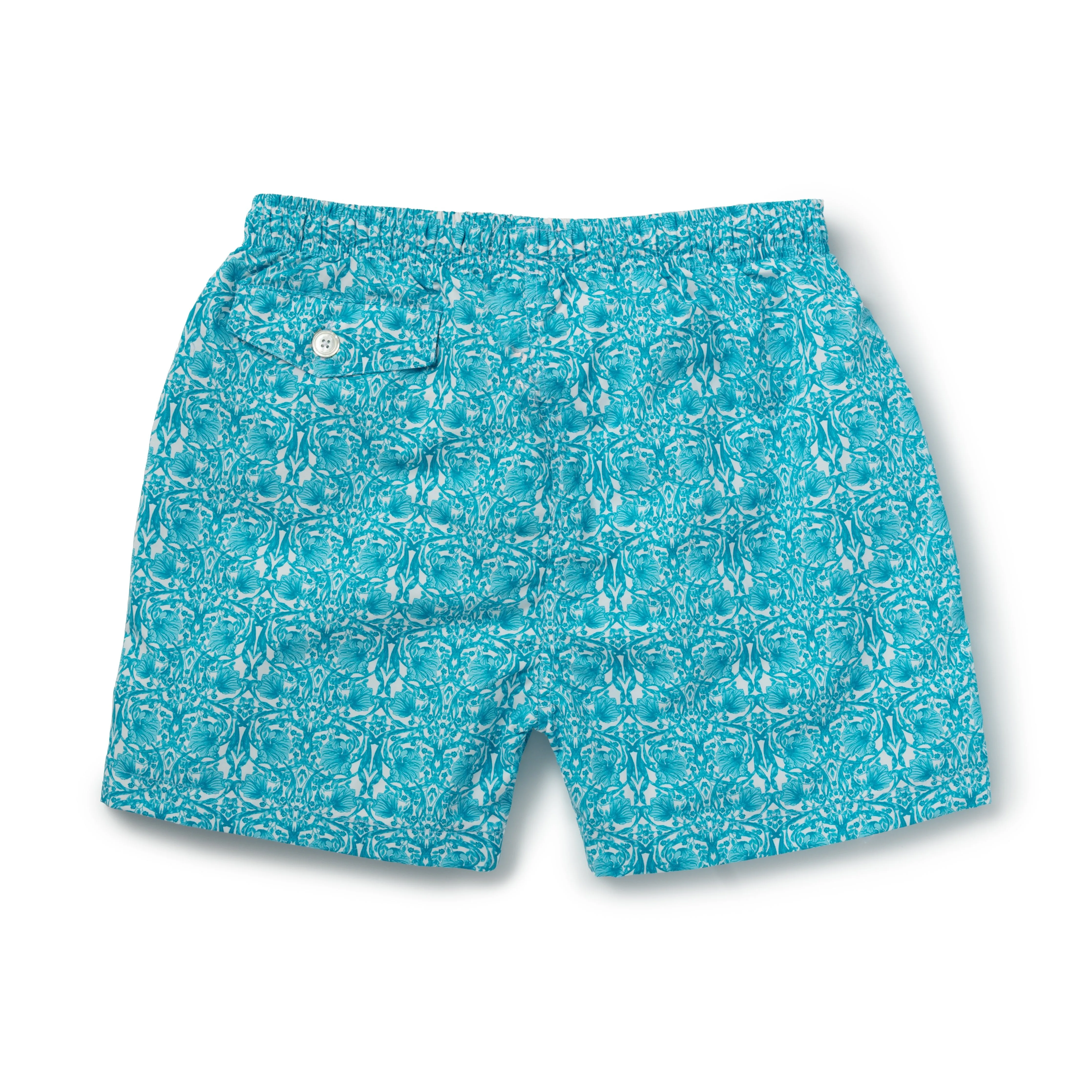 Turquoise Trellis Swimming Trunks